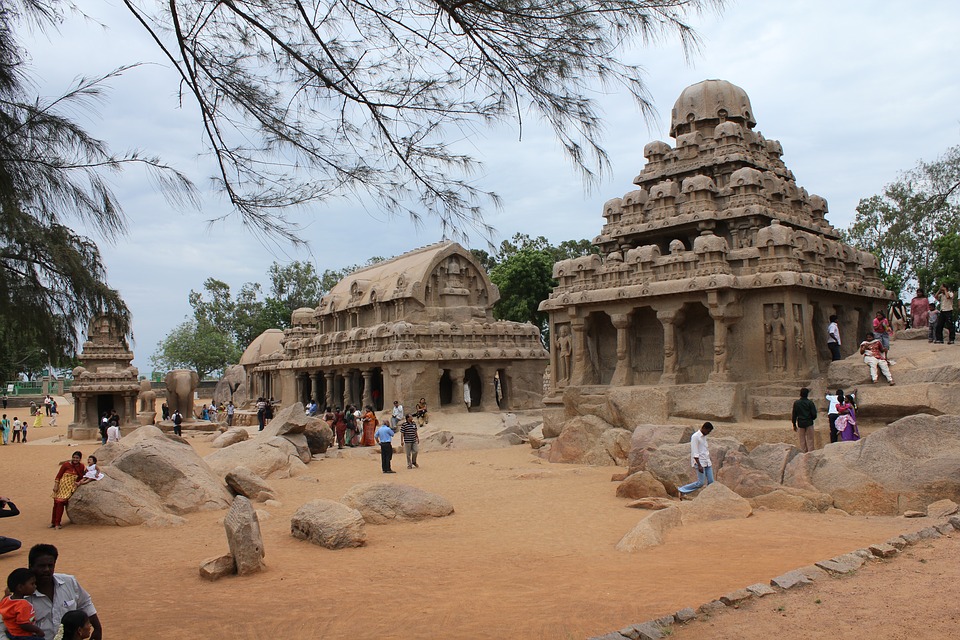 Mahabalipuram, Five Rathas Site, Stone Works, Tn